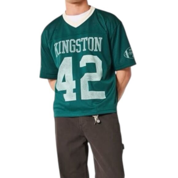 Hollister Other - Hollister Kingston 42 Boxy Crop Mesh Football Jersey Green XS